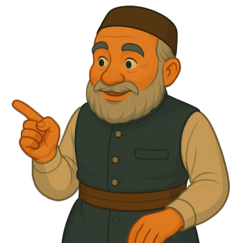 Дед указывает пальцем